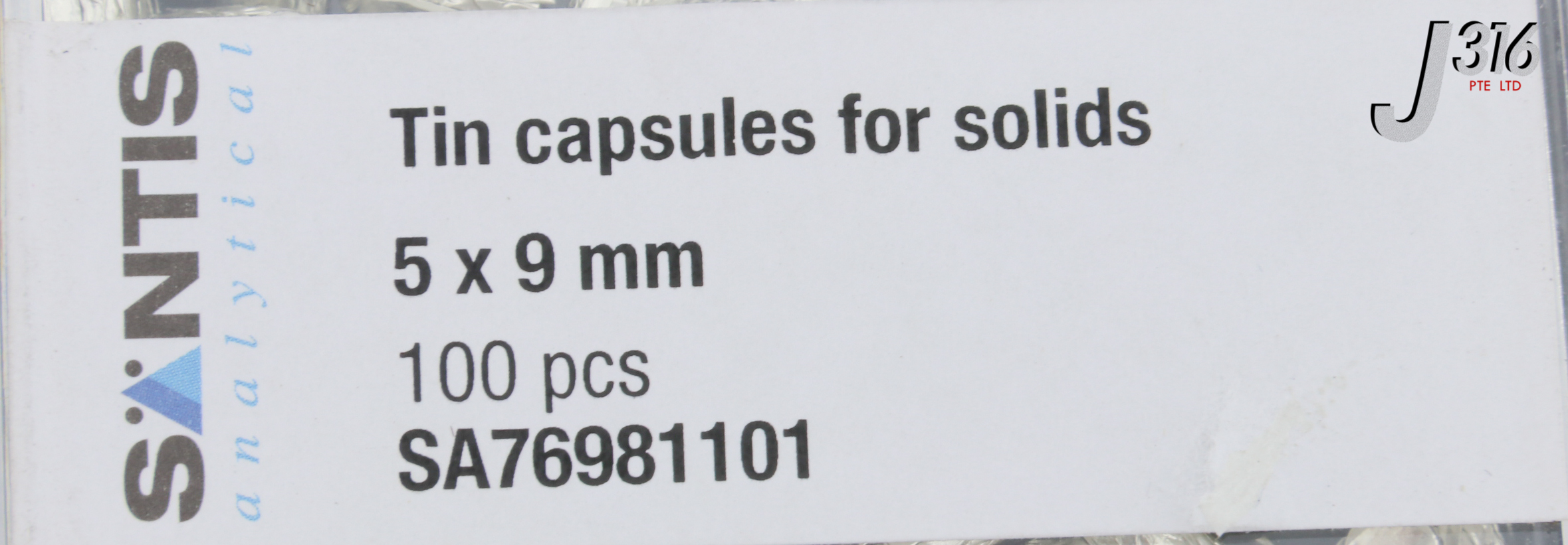 27575 SANTIS ANALYTICAL TIN CAPSULES FOR SOLIDS, 5X9MM (NEW